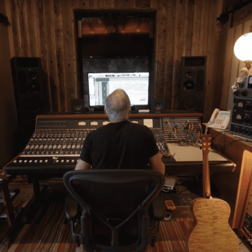 Michael Marquart behind a Neve console